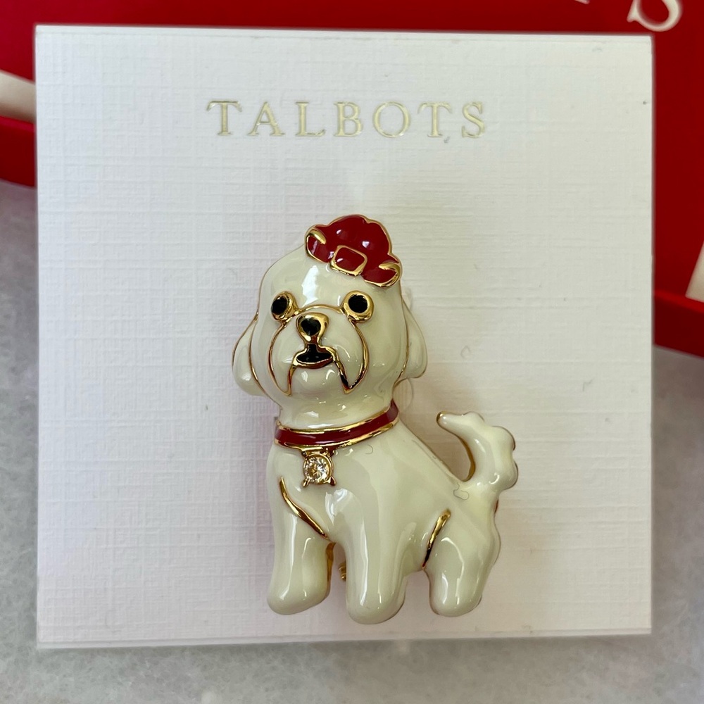 NWT - Talbots Puppy brooch